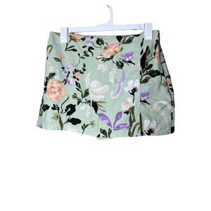 Abercrombie & Fitch | Linen | Mint Green Floral | Mini Skort | Size L